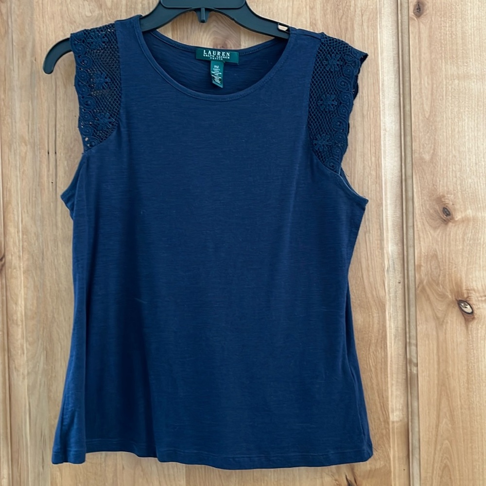 Lauren Ralph Lauren sleeveless pull over, with lace at armholes